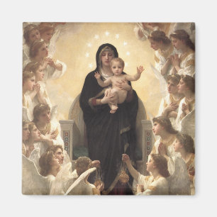 drottning av Änglar Regina Angelorum av Bouguereau Magnet