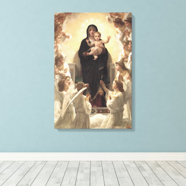 Drottning av änglarna Regina Angelorum av Bouguere Canvastryck (Insitu (trägolv))