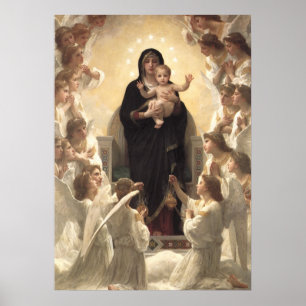 Drottning av änglarna Regina Angelorum av Bouguere Poster