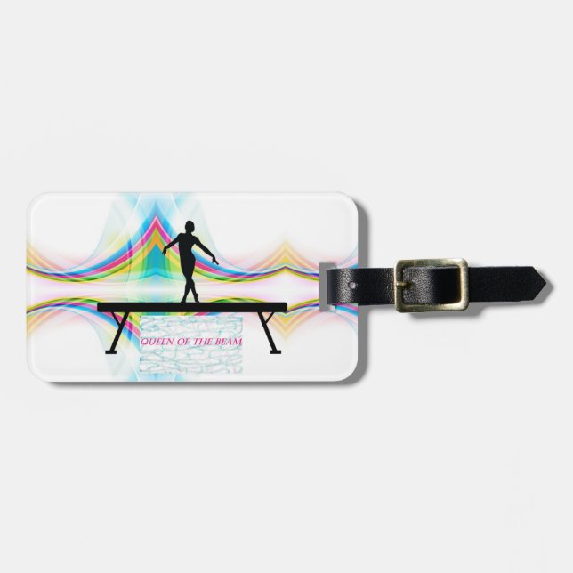 Drottning av Beam Gymnastics Luggage Tag Bagagebricka (Horisontell Framsida)