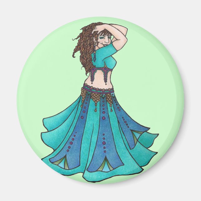 drottning av Beledi Belly Dancer Magnet (Framsidan)
