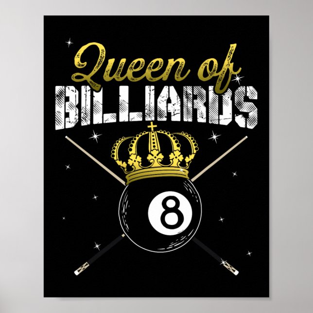 Drottning av Billiards Snooker Bassäng Billiard Pl Poster (Framsidan)