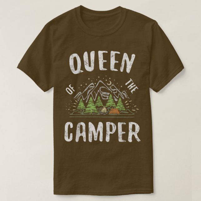 Drottning av CamperCamping-gåvan T Shirt (Design framsida)