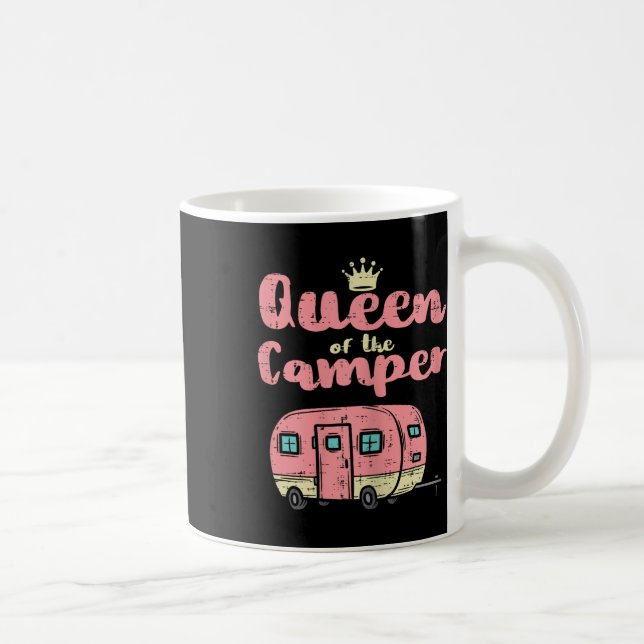 Drottning Av Campern Söt Camping Van Camp Trailer  Kaffemugg (Höger)