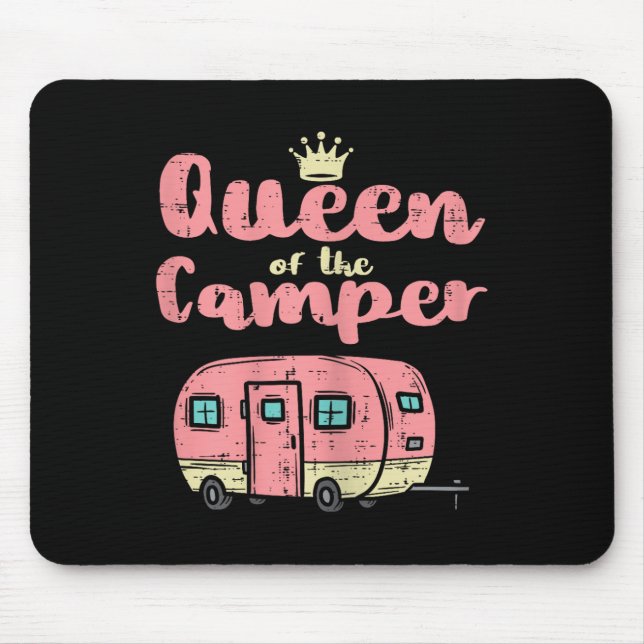 Drottning Av Campern Söt Camping Van Camp Trailer  Musmatta (Framsidan)