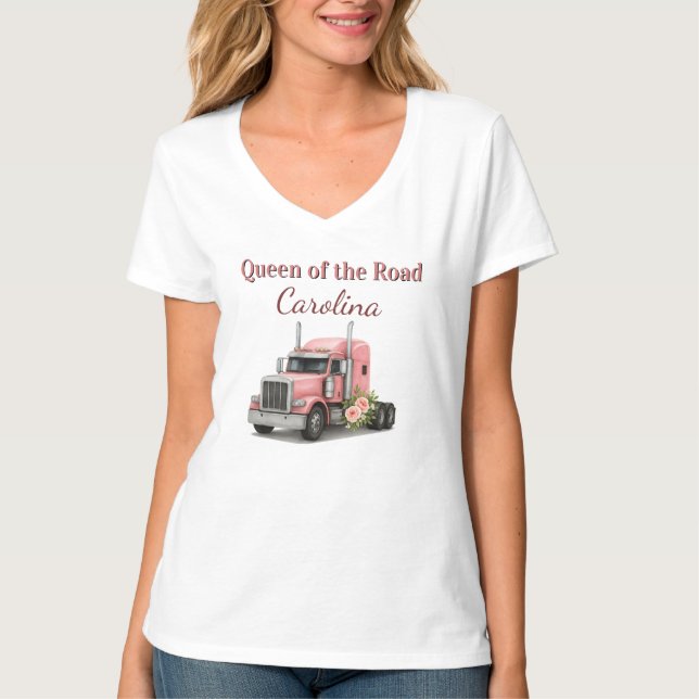 Drottning av chauffören från motordagen Female Las T Shirt (Framsida)
