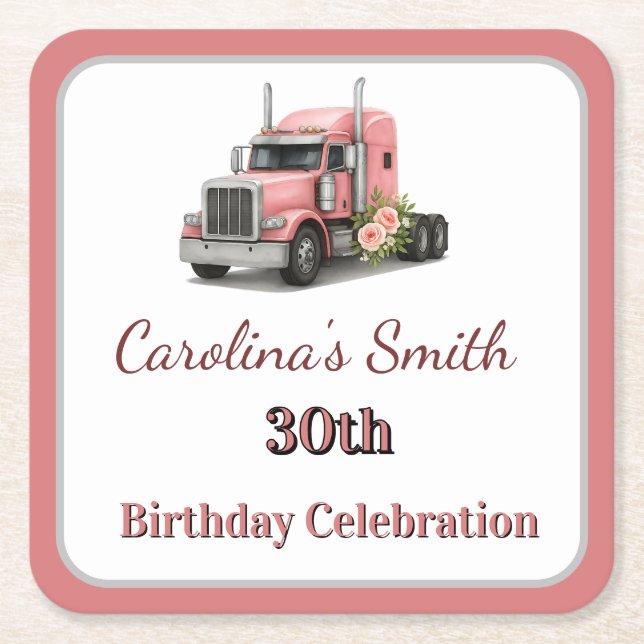 Drottning av chauffören från motordagen Female Las Underlägg Papper Kvadrat (Framsidan)