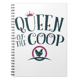 Drottning av Coop Chicken Farmer Women Anteckningsbok