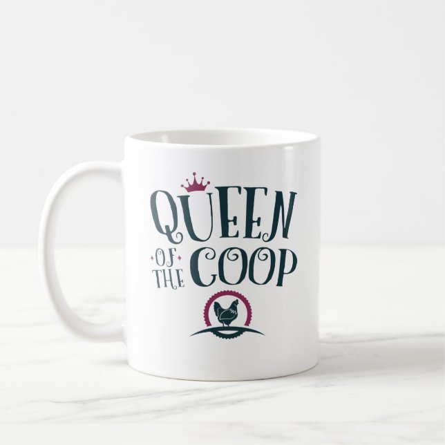 Drottning av Coop Chicken Farmer Women Kaffemugg (Vänster)