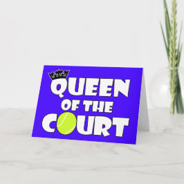 Drottning av Court Cute Girls Tennis Greeting Card Tack Kort