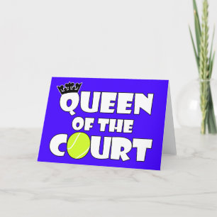 Drottning av Court Cute Girls Tennis Greeting Card Tack Kort