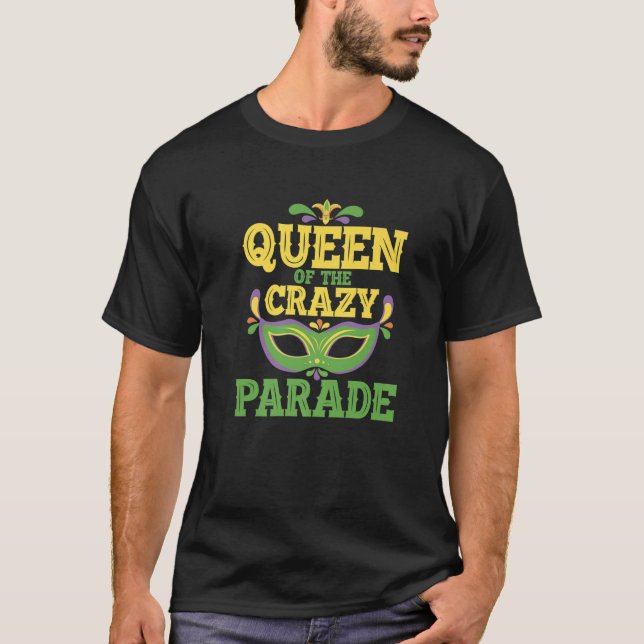 drottning av Crazy Parad Pärlor Bling Joker Jester T Shirt (Framsida)