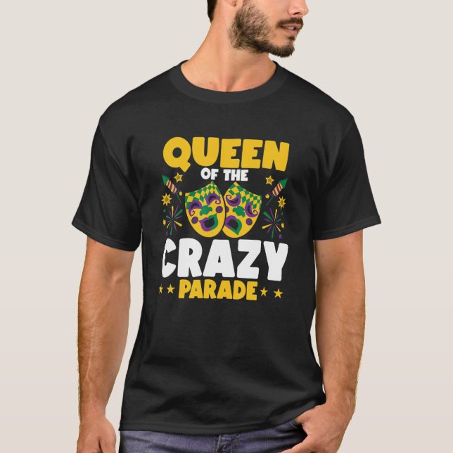 drottning av Crazy Parad Pärlor Bling Joker Jester T Shirt (Framsida)