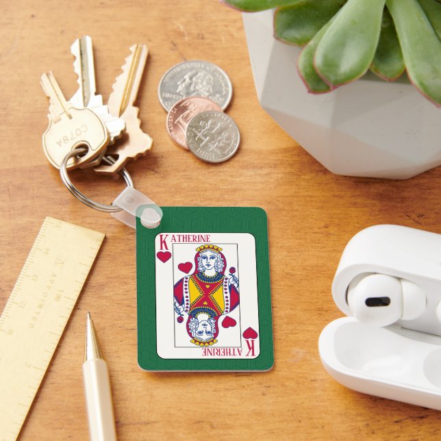 Drottning av det anpassade namnspelningskortet nyckelring (Skrivbord)