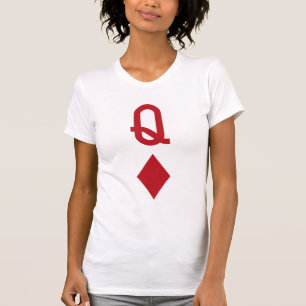 Drottning av det röda leka kortet för diamanter t-shirt