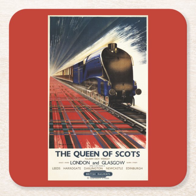 Drottning av det Scots Pullmantåg Underlägg Papper Kvadrat (Framsidan)