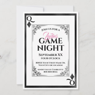Drottning av Diamonds Dam Game Night Inbjudningar