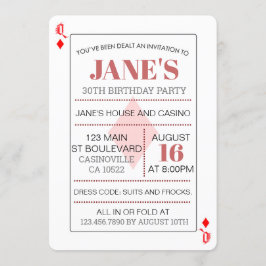 Drottning av Diamonds kasino-uppspelningskort föde Inbjudningar