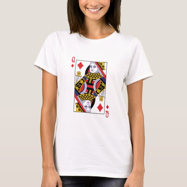 Drottning av Diamonds Poker Casino-uppspelningskor T Shirt (Framsida)