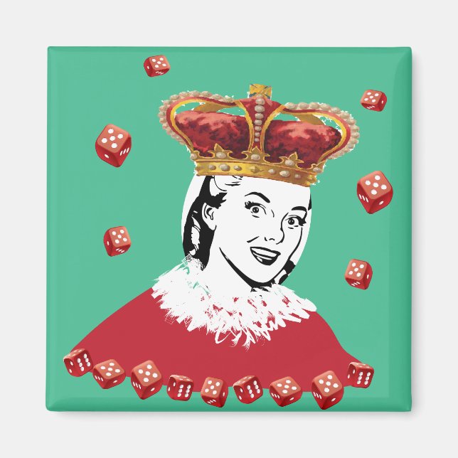 Drottning av Dice - lägg till ditt eget foto Magnet (Framsidan)