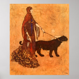 drottning av Ebony Isles Edmund Dulac Fine Art Poster