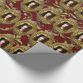 Drottning av elegant scharlakansröd jul för presentpapper
