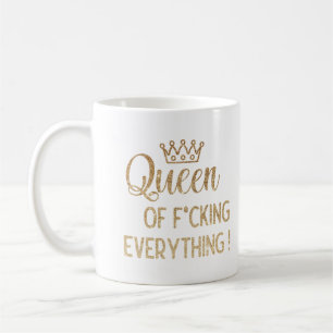 Drottning av f*i allt! Guld glitter Kaffemugg