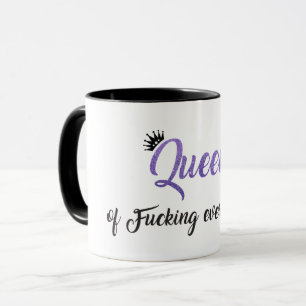 Drottning av f*i allt! Lila glitter Mugg