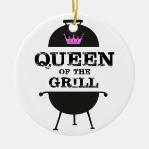 Drottning av Grill, Black Rosa Krona Julgransprydnad Keramik