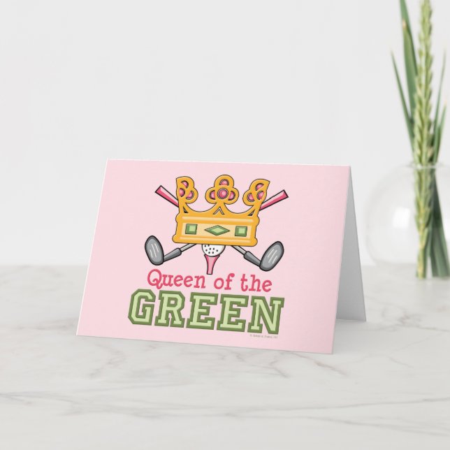 Drottning av Grönten Golf Greeting Card Kort (Framsida)