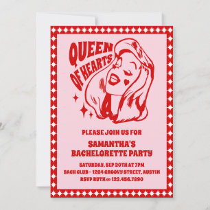 Drottning av Hearts Bachelorette Party Inbjudningar