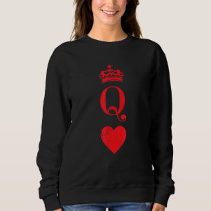 Drottning av Hearts for Women Vintage Poker spelar T Shirt