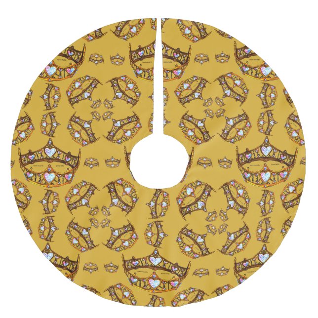 Drottning av Hearts Guld Krona Tiaras guld Julgransmatta Borstad Polyester (Framsidan)