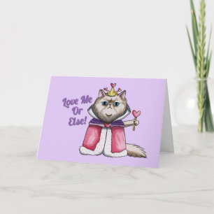 Drottning av Hearts Persian Cat Illustration Helgkort