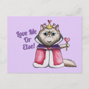 Drottning av Hearts Persian Cat Illustration Vykort