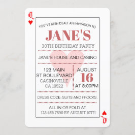 Drottning av Hearts Poker Spelkort Inbjudningar