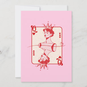 Drottning av Hearts Red and Rosa Julkort