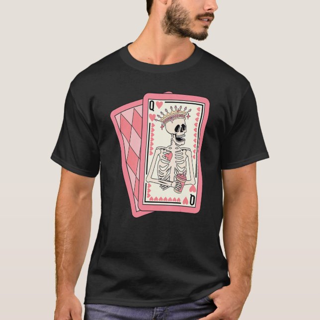Drottning av Hearts-spel-spel Valentines day T Shirt (Framsida)