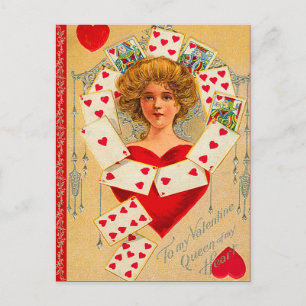 Drottning av Hearts Valentine Postcard Helg Vykort