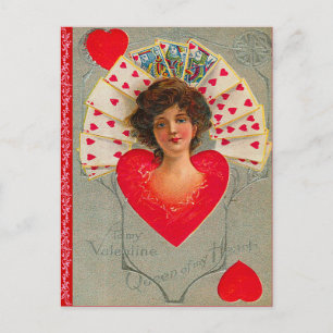 Drottning av Hearts Valentine Postcard Helg Vykort