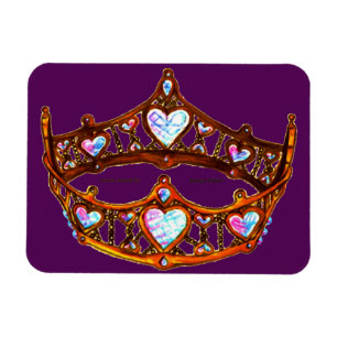 Drottning av Hearts Warm Guld Krona Tiara royal li Magnet
