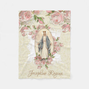 Drottning av Heaven Blsed Virgin Mary Rosa ros Fleecefilt