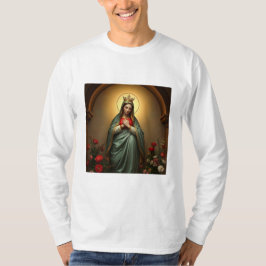 Drottning av himlen Katolsk herr-T-shirt med lång  T Shirt