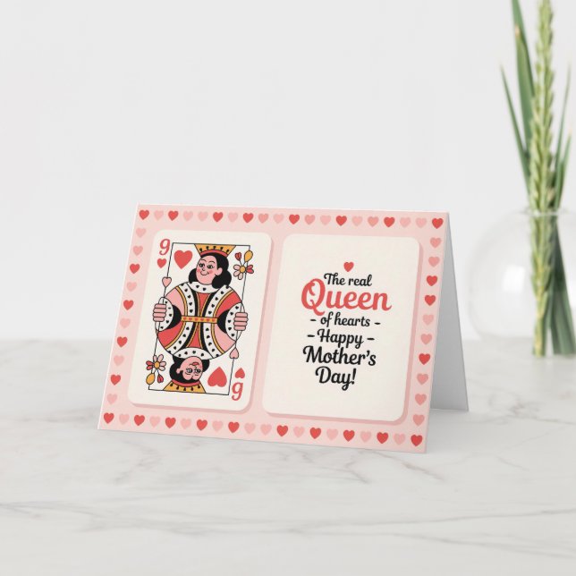 Drottning av hjärtans mors dag Elegant kunglig mam Helgkort (Framsida)