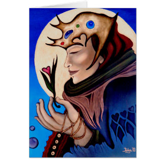 "Drottning av hjärtor ",+ Konstkort Hälsningskort