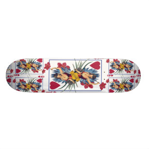Drottning av hjärtor och blommor skateboard bräda 21,5 cm