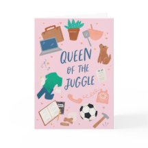 Drottning av jonglering Mors dag-kort