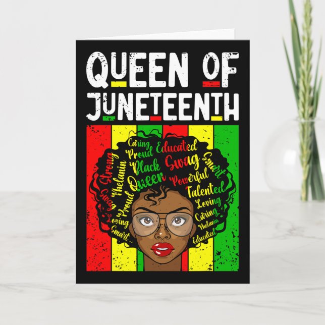 Drottning Av Juneteenth Svarta Historik Månad Mela Kort (Framsida)