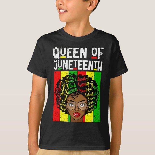 Drottning Av Juneteenth Svarta Historik Månad Mela T Shirt (Framsida)