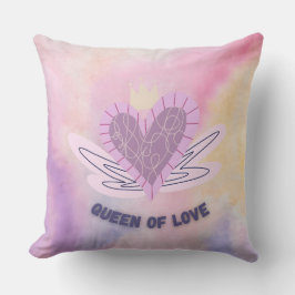 Drottning av Kärlek dekorativ sjö - hjärta och Kro Kudde